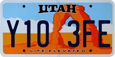 UT license plate Y103FE
