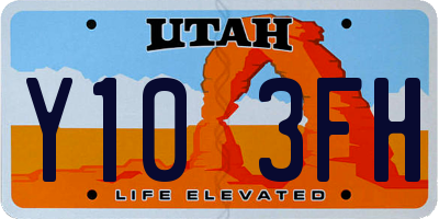 UT license plate Y103FH