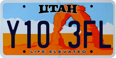 UT license plate Y103FL