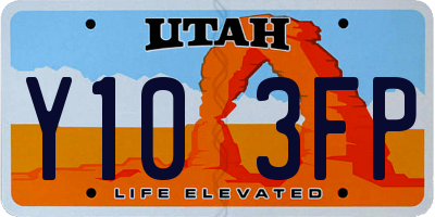 UT license plate Y103FP