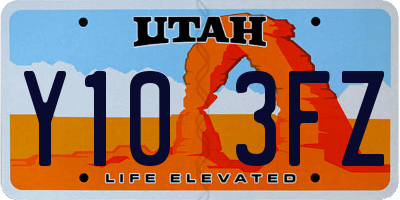 UT license plate Y103FZ