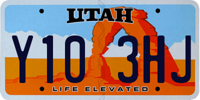UT license plate Y103HJ