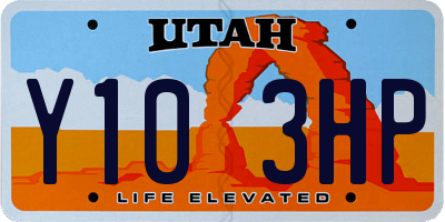UT license plate Y103HP