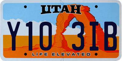UT license plate Y103IB