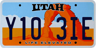 UT license plate Y103IE