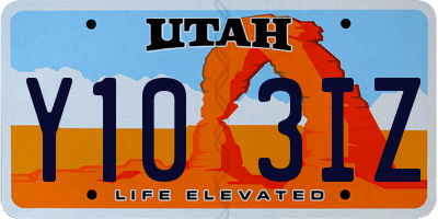 UT license plate Y103IZ