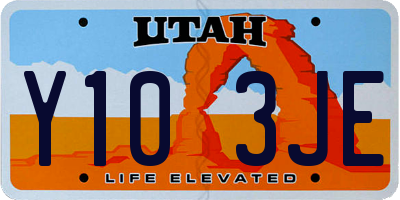 UT license plate Y103JE