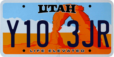 UT license plate Y103JR