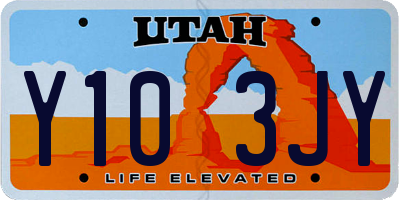 UT license plate Y103JY