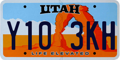 UT license plate Y103KH