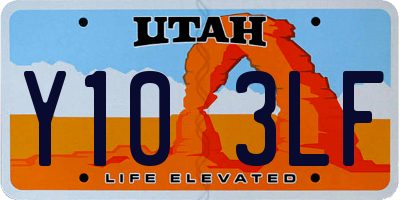 UT license plate Y103LF