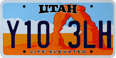 UT license plate Y103LH