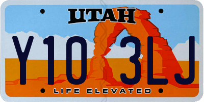 UT license plate Y103LJ