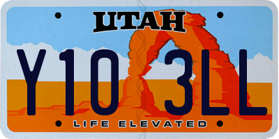 UT license plate Y103LL