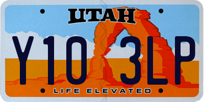 UT license plate Y103LP