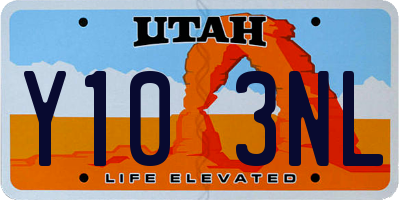 UT license plate Y103NL