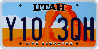 UT license plate Y103QH