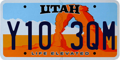 UT license plate Y103QM
