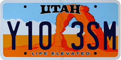 UT license plate Y103SM