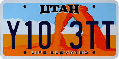 UT license plate Y103TT