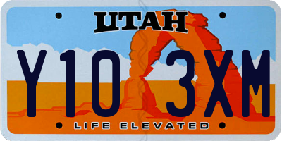 UT license plate Y103XM