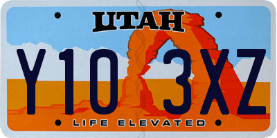 UT license plate Y103XZ