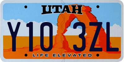 UT license plate Y103ZL