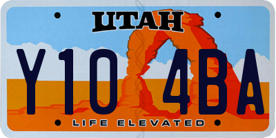 UT license plate Y104BA