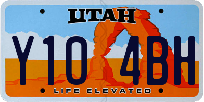 UT license plate Y104BH