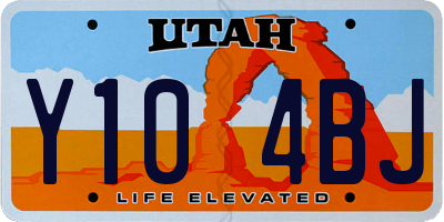 UT license plate Y104BJ