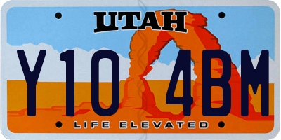 UT license plate Y104BM