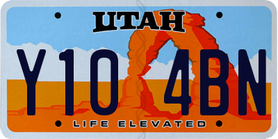 UT license plate Y104BN