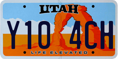 UT license plate Y104CH