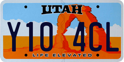 UT license plate Y104CL