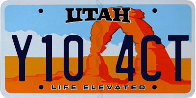 UT license plate Y104CT