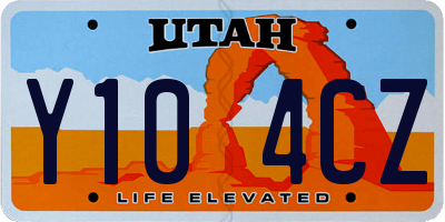 UT license plate Y104CZ