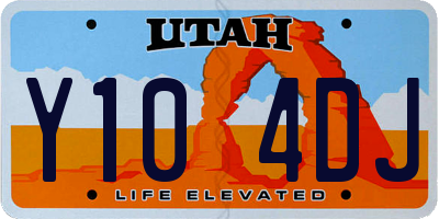 UT license plate Y104DJ