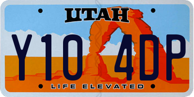 UT license plate Y104DP