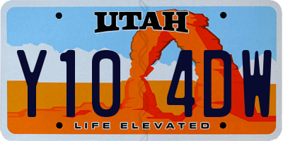 UT license plate Y104DW