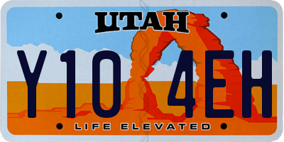 UT license plate Y104EH