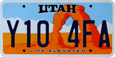 UT license plate Y104FA