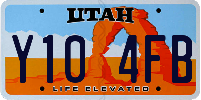 UT license plate Y104FB