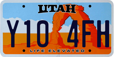 UT license plate Y104FH