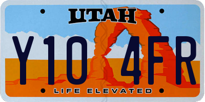 UT license plate Y104FR