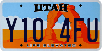 UT license plate Y104FU