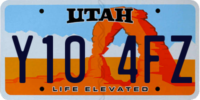 UT license plate Y104FZ