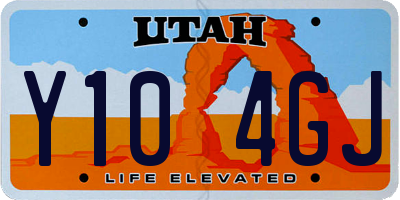 UT license plate Y104GJ