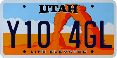 UT license plate Y104GL