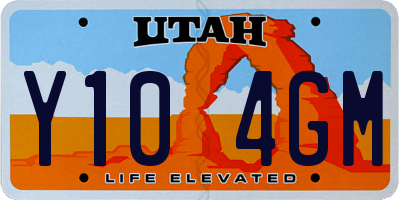 UT license plate Y104GM