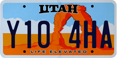 UT license plate Y104HA